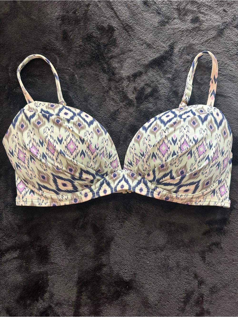 Victoria’s Secret Ikat Print Underwire Bikini Top 34D Adjustable Swim Top